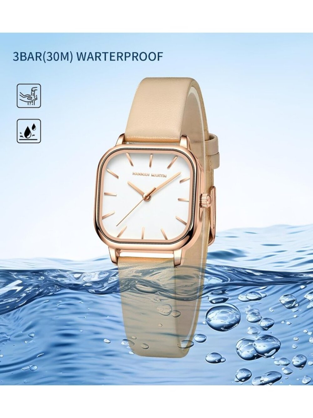 Women's White And Cream Analog Stainless Steel Vintage Rectangular Luxury Watch - Picture 5 of 6